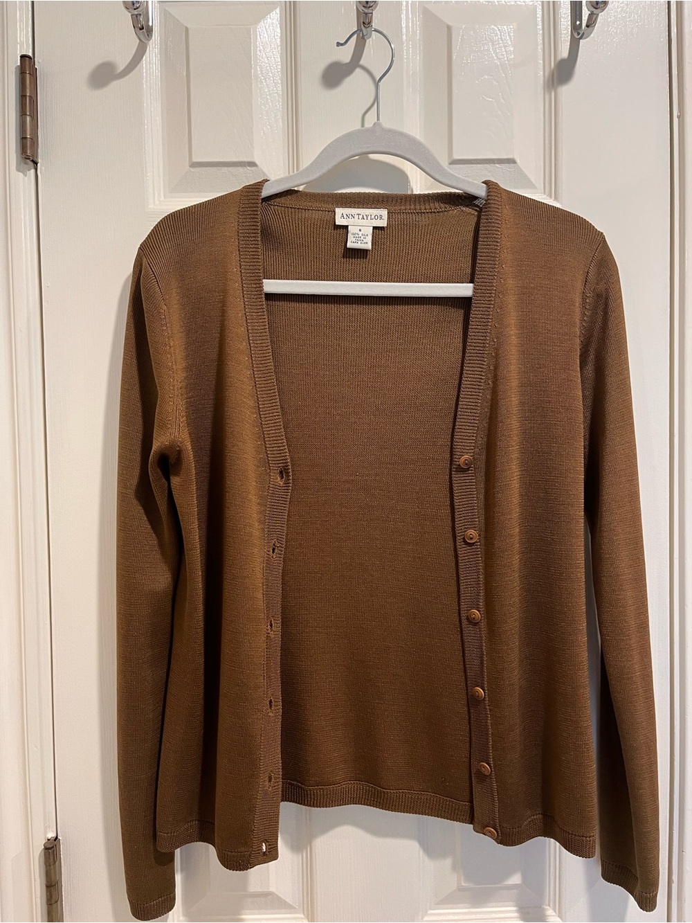 Ann Taylor Silk V-Neck Button Cardigan - Picture 4 of 4